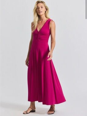 10 Crosby Derek Lam Fuchsia V-Neck Sleeveless Maxi Dress
